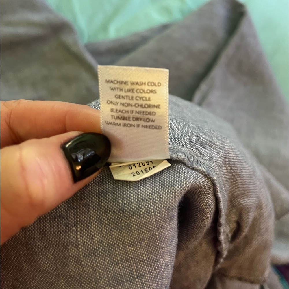 J. Jill Light Blue Wide Leg Linen Pants - Picture 6 of 6